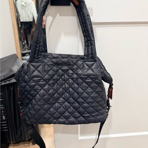 Black MZ Wallace Quilted Handbag Medium Sutton
